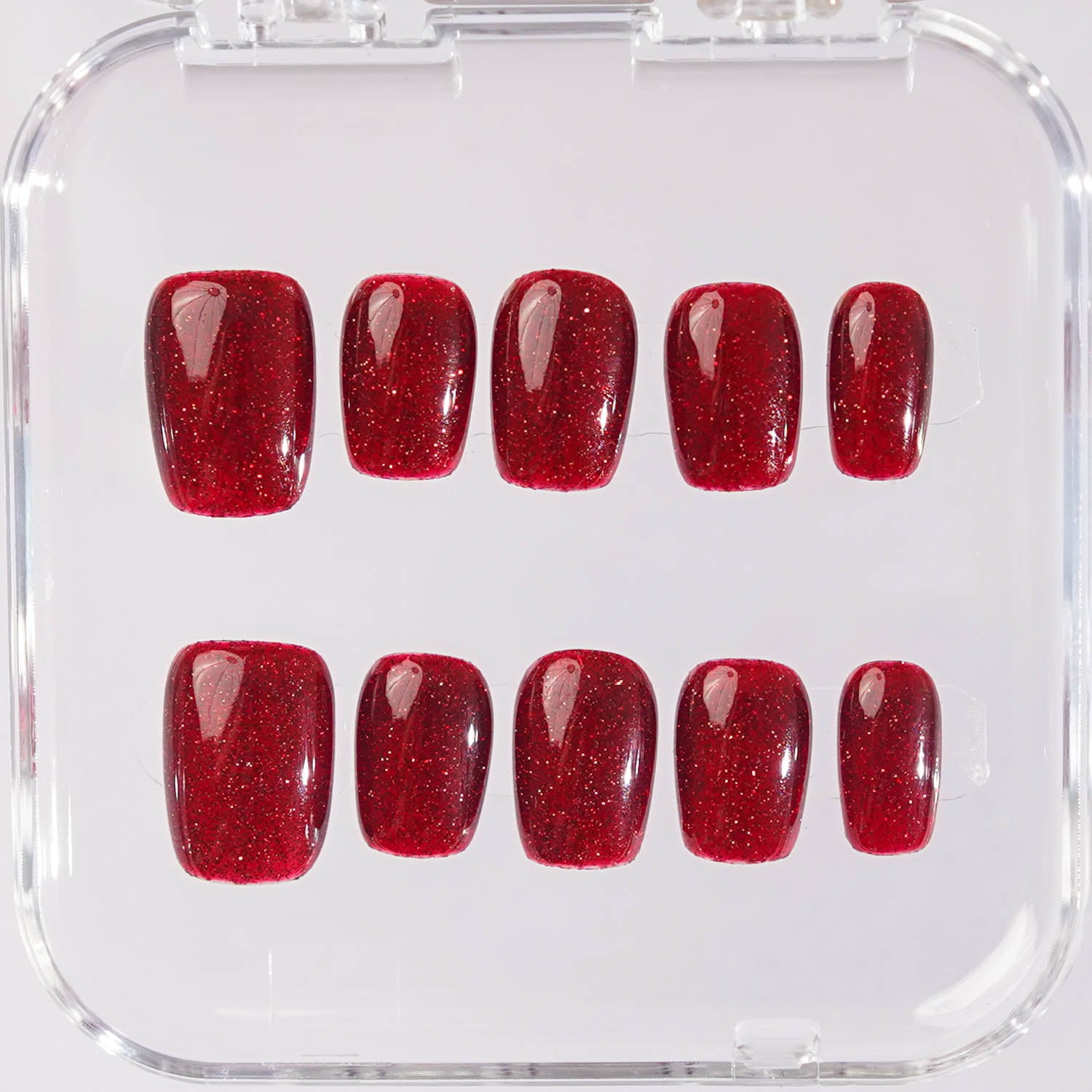 Short Burgundy Glitter