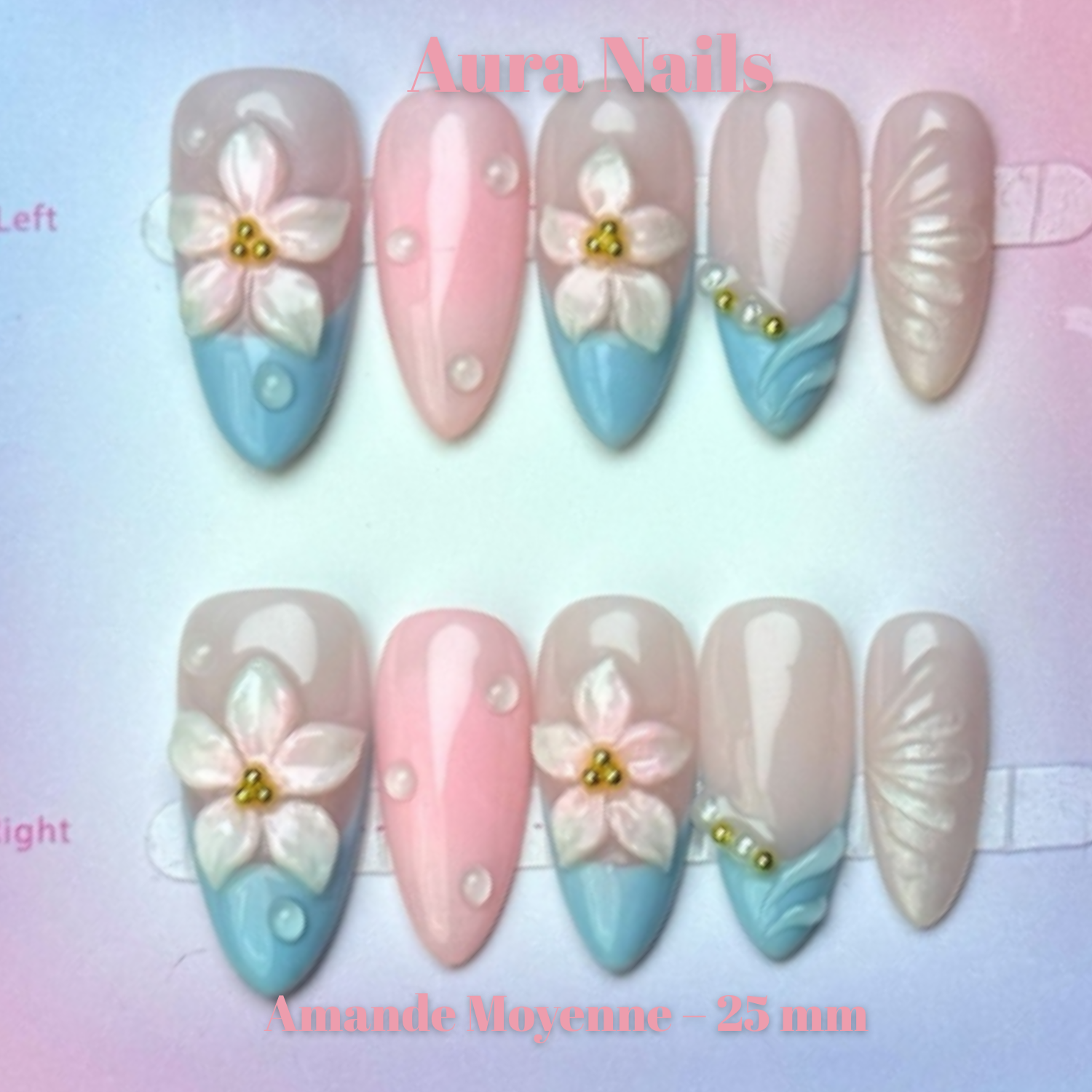 Pink-Blue Flowers- N°60