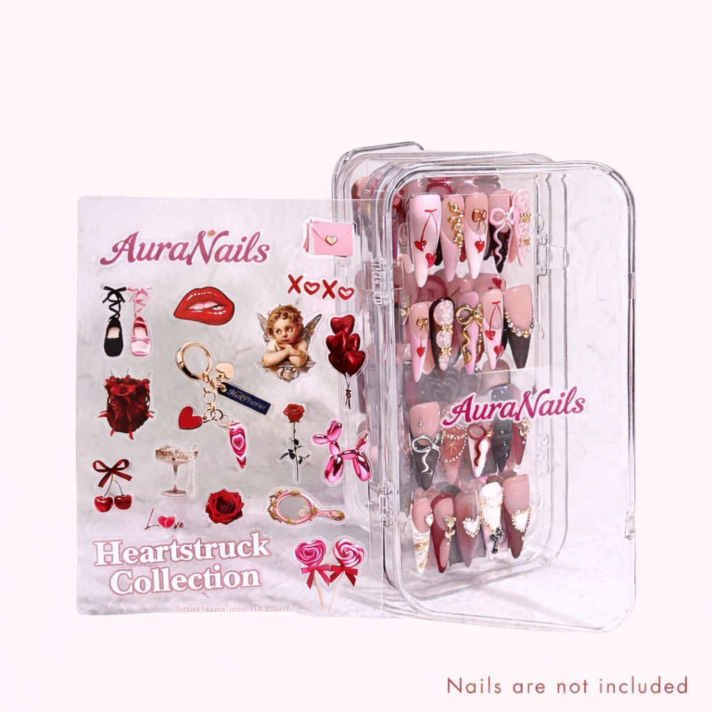 Boîte capsule transparente pour faux ongles press-on