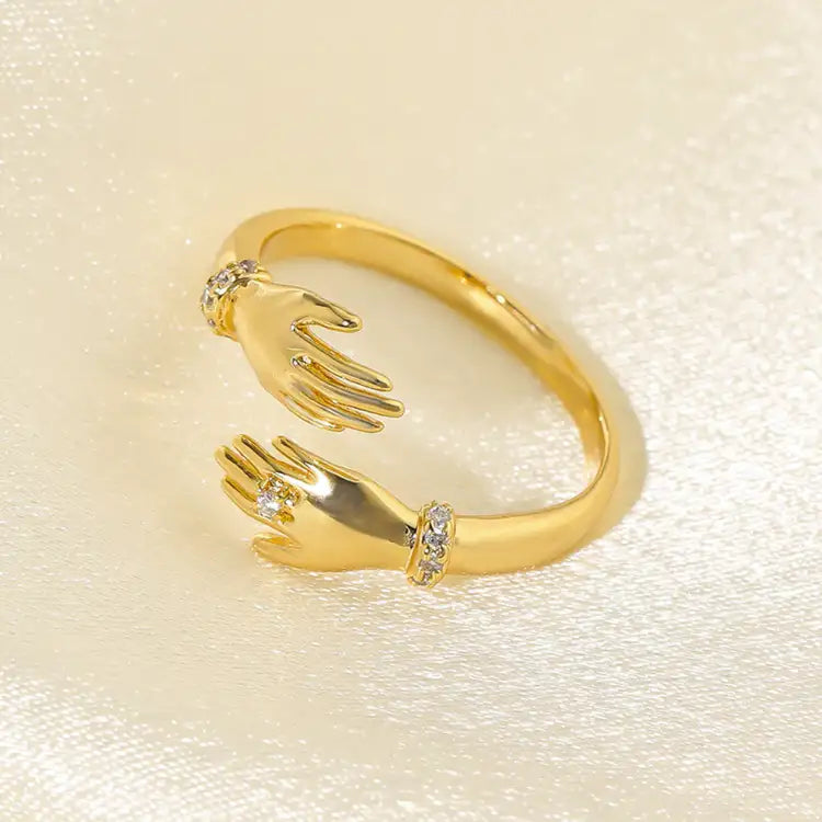 Golden Hand Ring-Bijoux